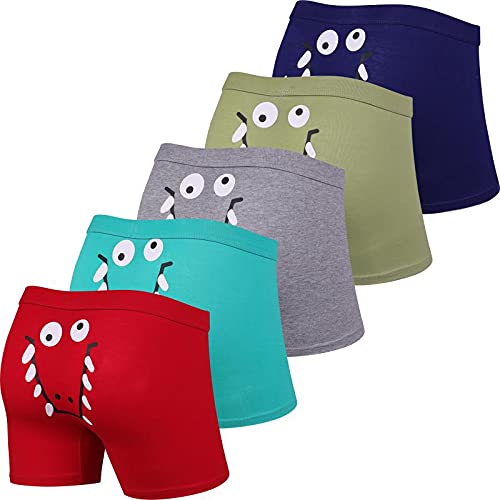 Boys Cotton Boxer Briefs Underwear Mesh Performance Sport Boxer Briefs for Big Boy with Fly 5 Pack