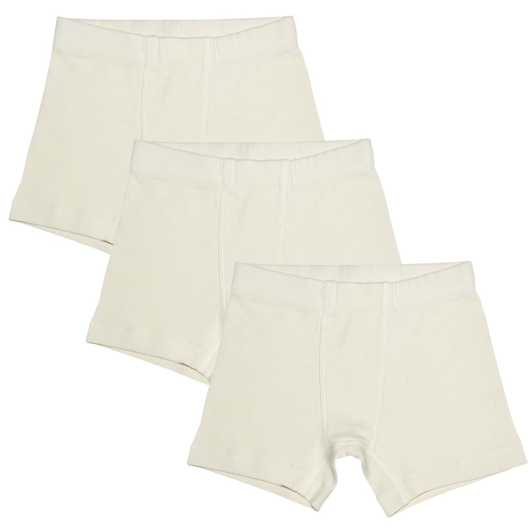ORGANICKID Boys 100% Organic 100% Cotton Underwear GOTS Certified Kids Toddler Boxer Briefs Pack of 3