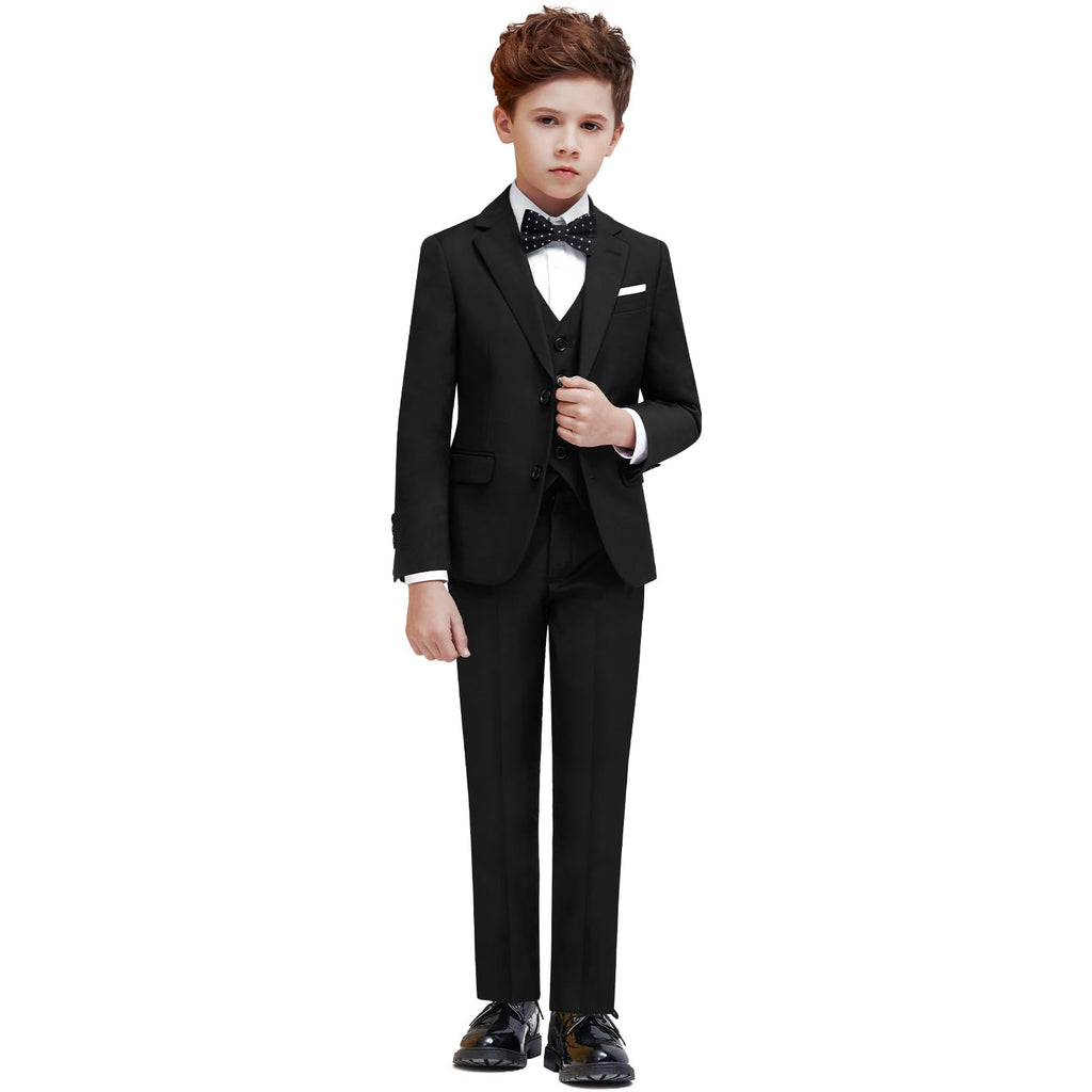 Boys Suit 7-Piece 4 Fits Extra Husky/Husky/Slim/Regular Adjustable Waist + Suspenders