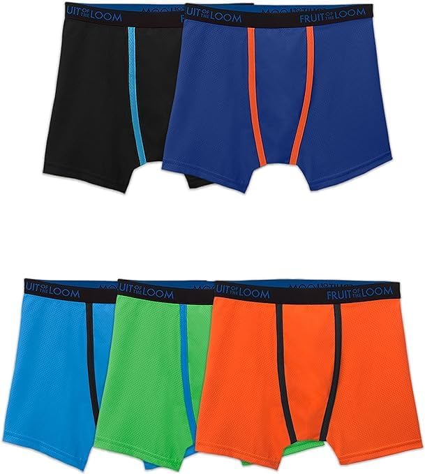 Fruit of the Loom Boys Boxer Briefs Solids and Prints (US, Alpha, Medium, Regular, Multicolor)