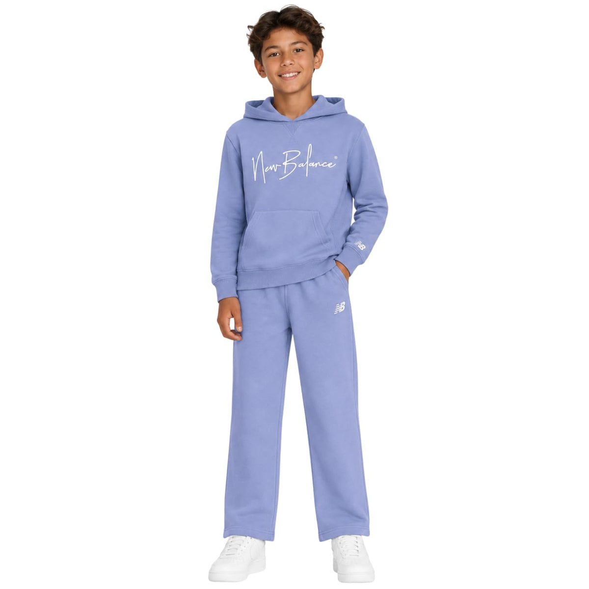 New Balance Boys 2-Piece Hoodie Jogger Set, Athletic Sweatsuit, Size 2T-12
