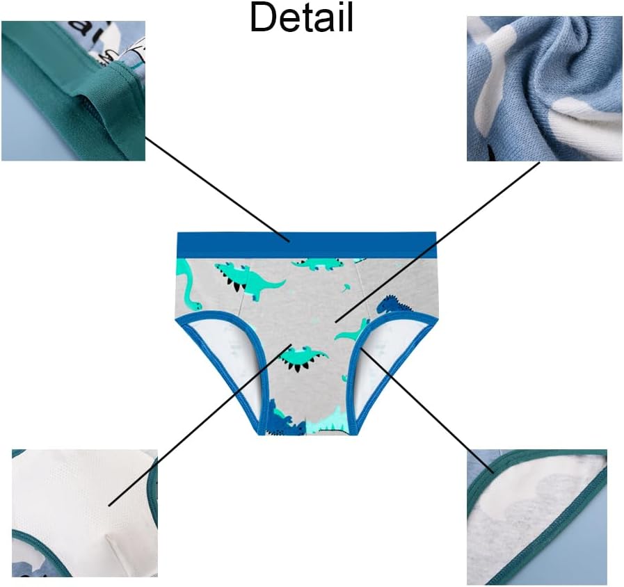 Briefs for Boys, 12 Pack Kids Underwear Toddler Pants