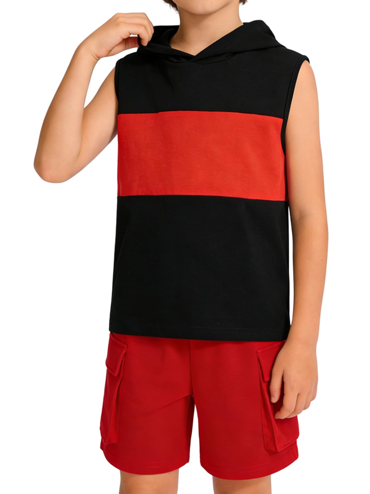 Boys Summer Outfits 2 Piece Striped Top and Shorts Casual Kids Clothing Set