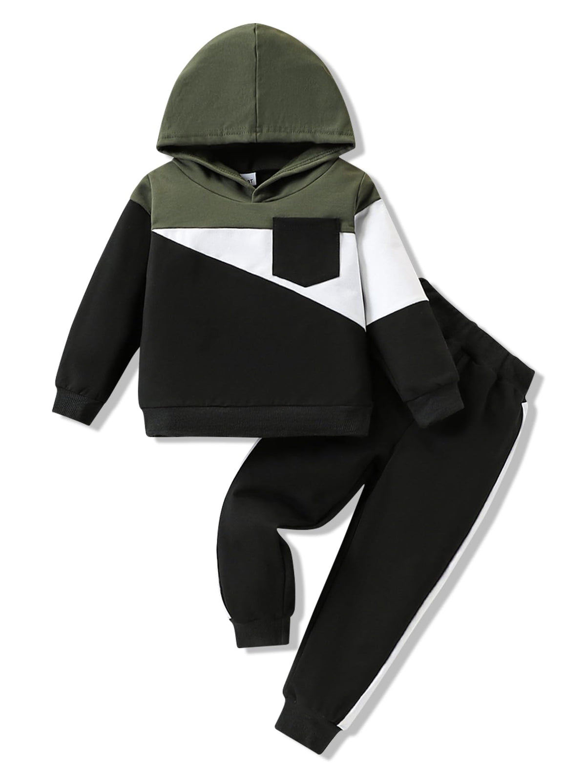 2-6T Toddler Baby Boy Clothes Color Blocking Hoodies + Pants Fall Winter Outfits