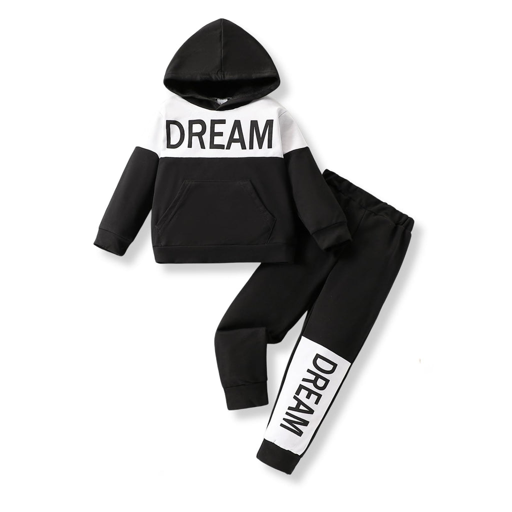 2-6T Toddler Baby Boy Clothes Color Blocking Hoodies + Pants Fall Winter Outfits