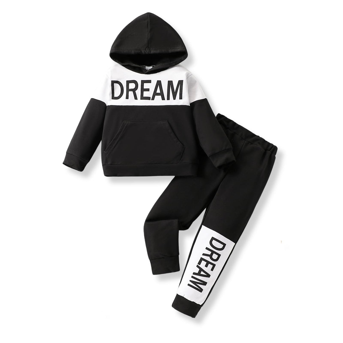 2-6T Toddler Baby Boy Clothes Color Blocking Hoodies + Pants Fall Winter Outfits