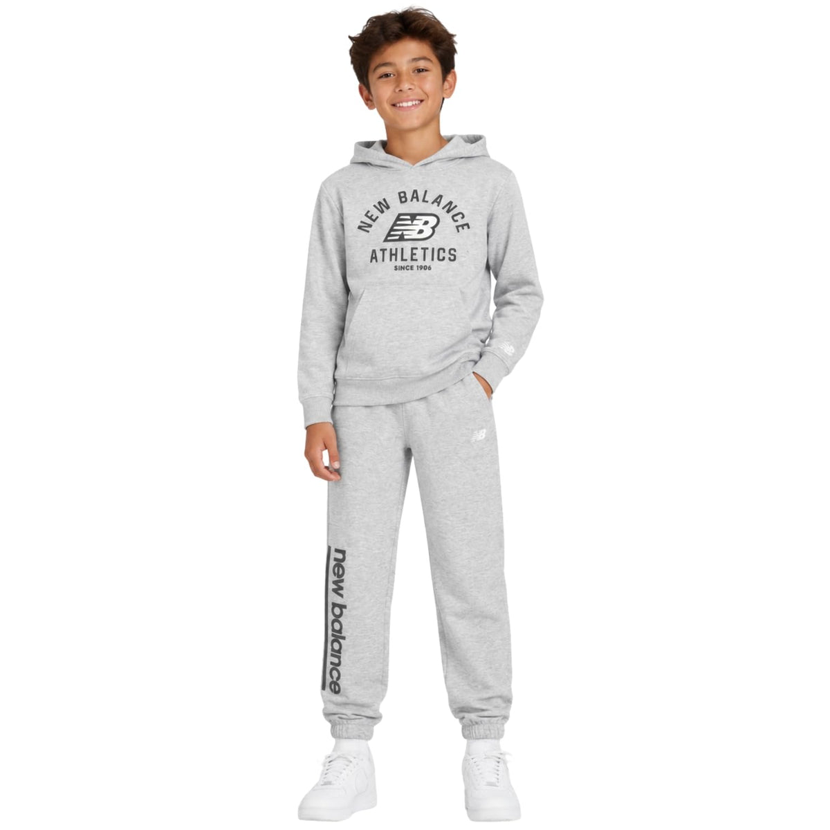 New Balance Boys 2-Piece Hoodie Jogger Set, Athletic Sweatsuit, Size 2T-12