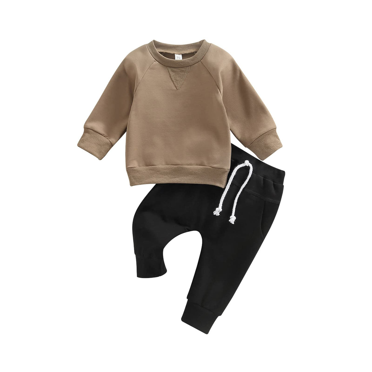 allshope Toddler Baby Boy Fall Outfit Crewneck Long Sleeve Sweatshirt Tops Elastic Pants Jogger Cute Newborn Clolthes Set