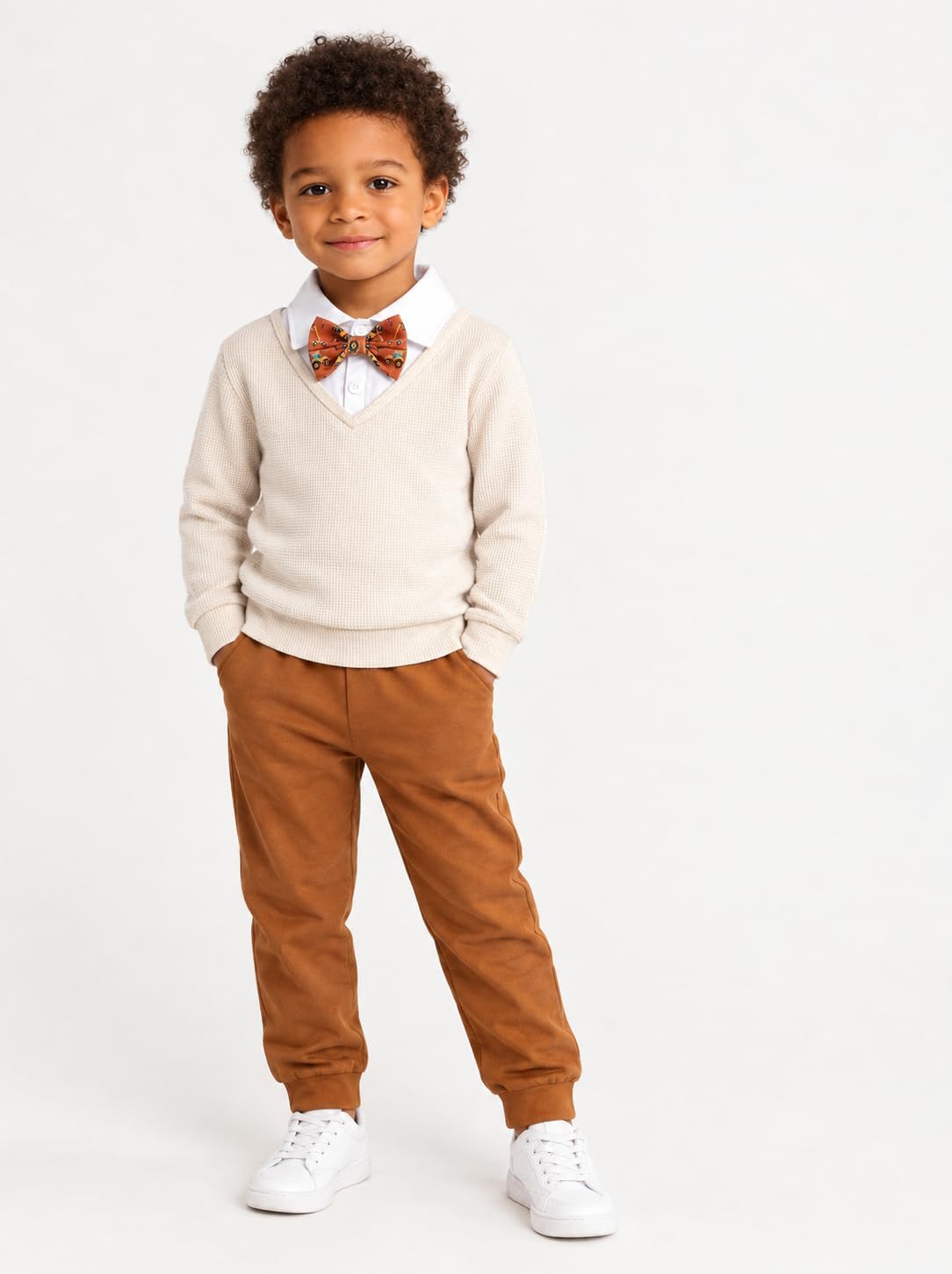 YALLET Toddler Boy Clothes Faux 2 Piece Polo Sweatshirt Pants Outfit Set