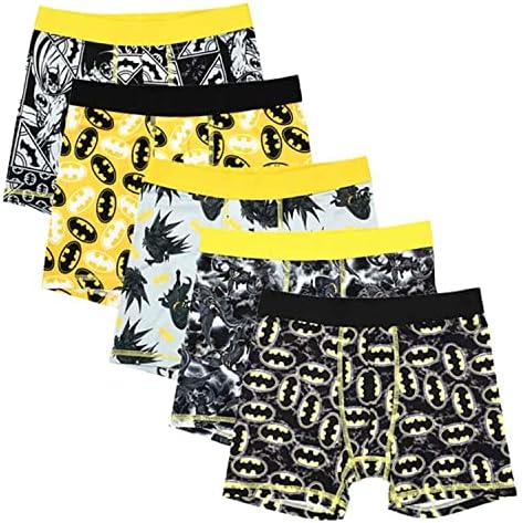 Bioworld DC Comics Batman Boxers Bat Logo 5pk Boys Underwear Boxer Shorts