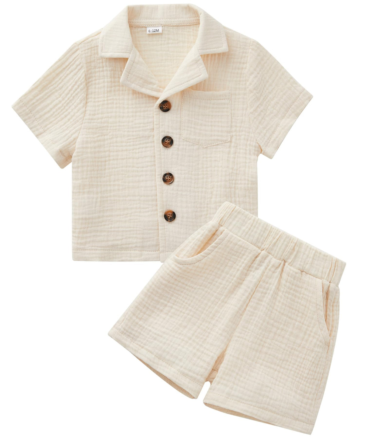 SALNIER Toddler Baby Boy Summer Outfit Set Cuban Shirt Shorts