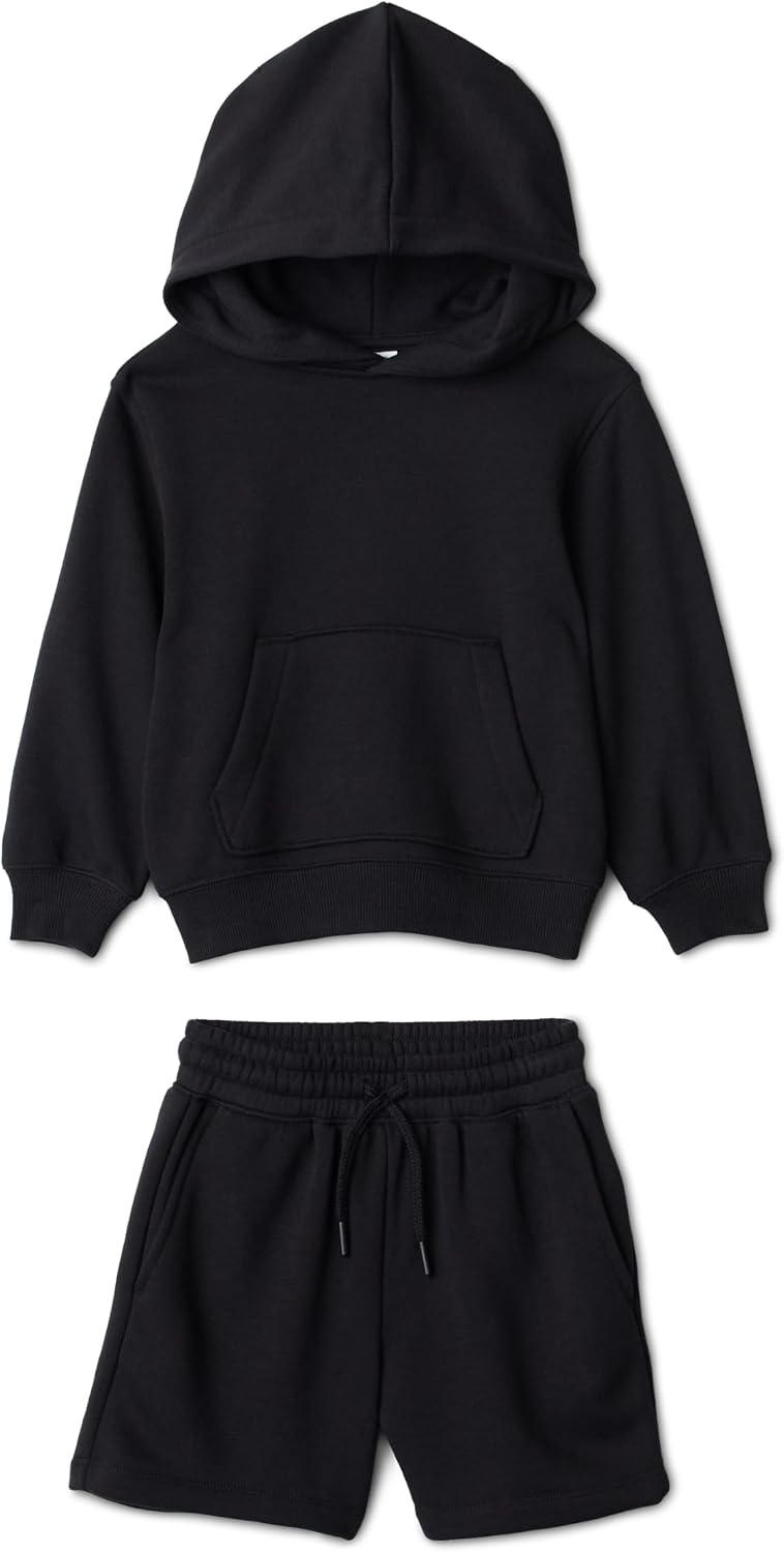 Amazon Essentials Boys' French Terry Hoodie and Shorts Set with Kangaroo Pocket