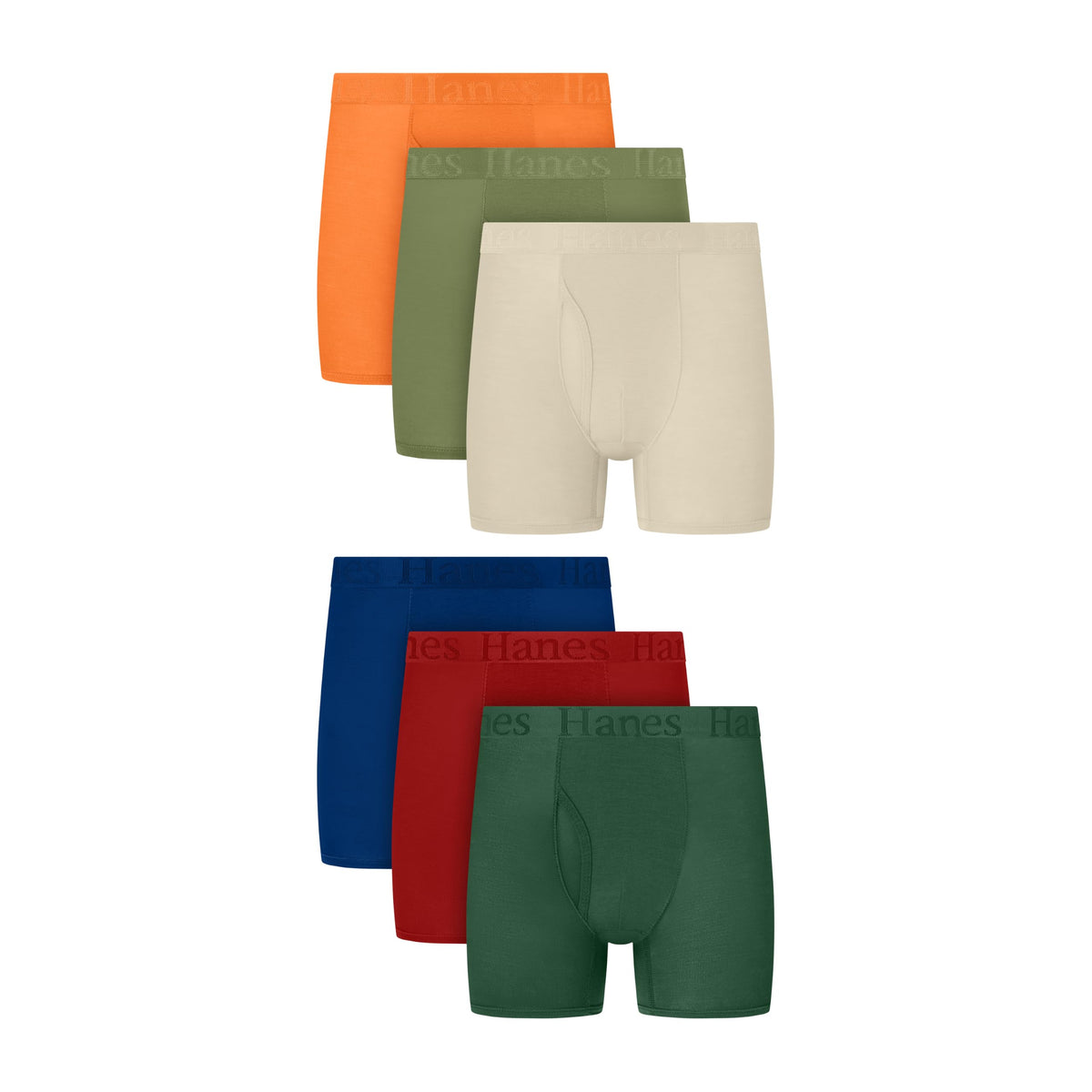 Hanes Boys' Underwear Boxer Briefs Pack – 6-Pack – Originals SuperSoft – Moisture-Wicking Cooling – Lightweight