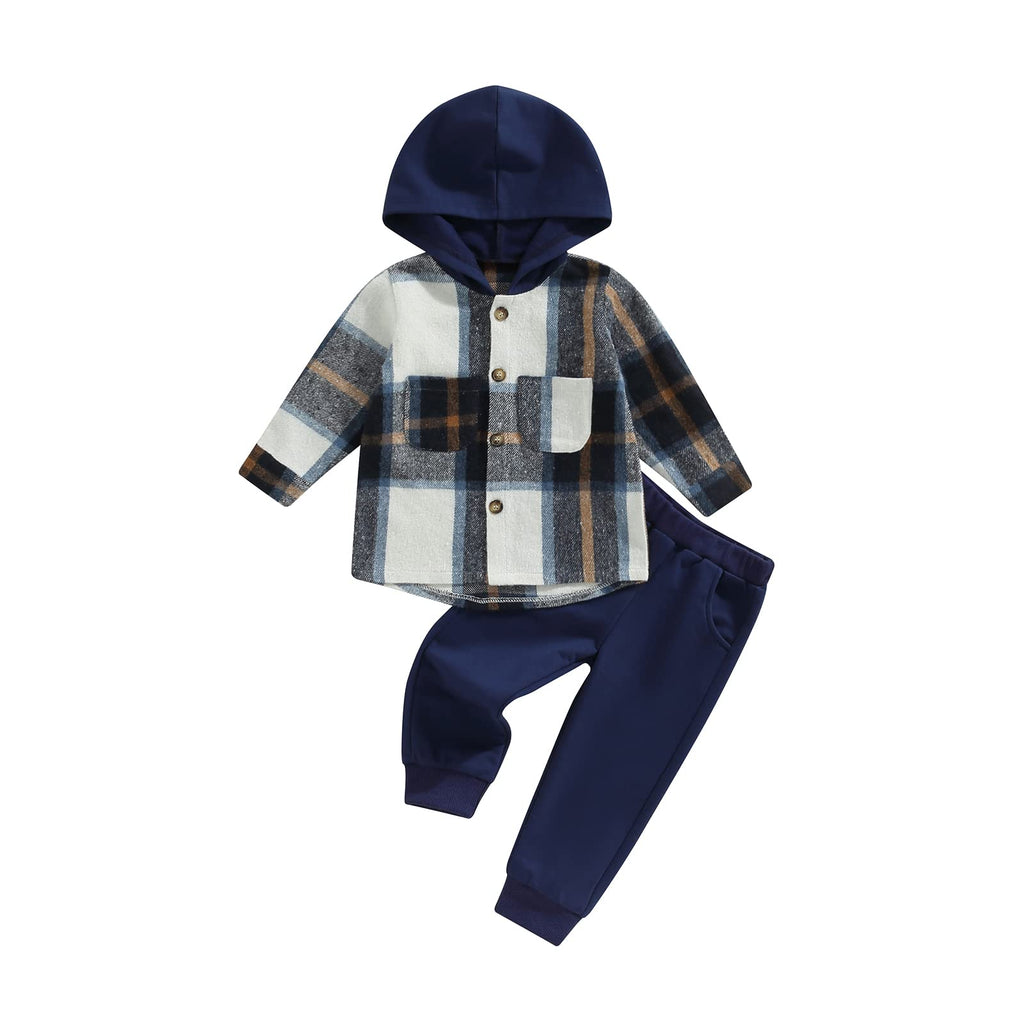 2Pcs Baby Boys Hoodie Tops Pants Set Dinosaur Deer Print Sweatsuit Fall Winter Outfits