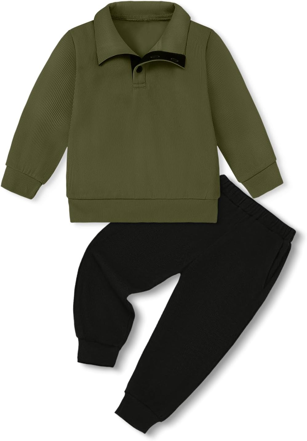 YUEMION Toddler Boy Clothes 2PCS Fall Winter Baby Boy Outfit Long Sleeve Solid Sweatshirt +Pants Sweatsuit Clothing Set 1-5T