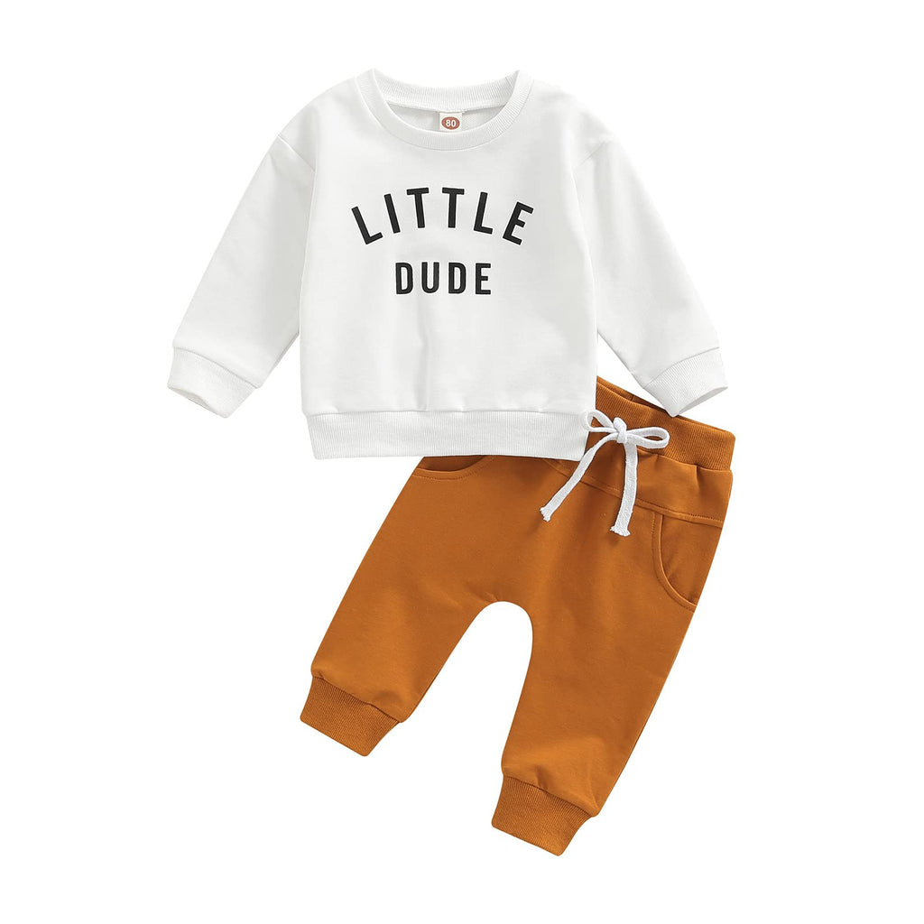 Toddler Baby Boy Fall Clothes Letter Print Tops Pants Outfits