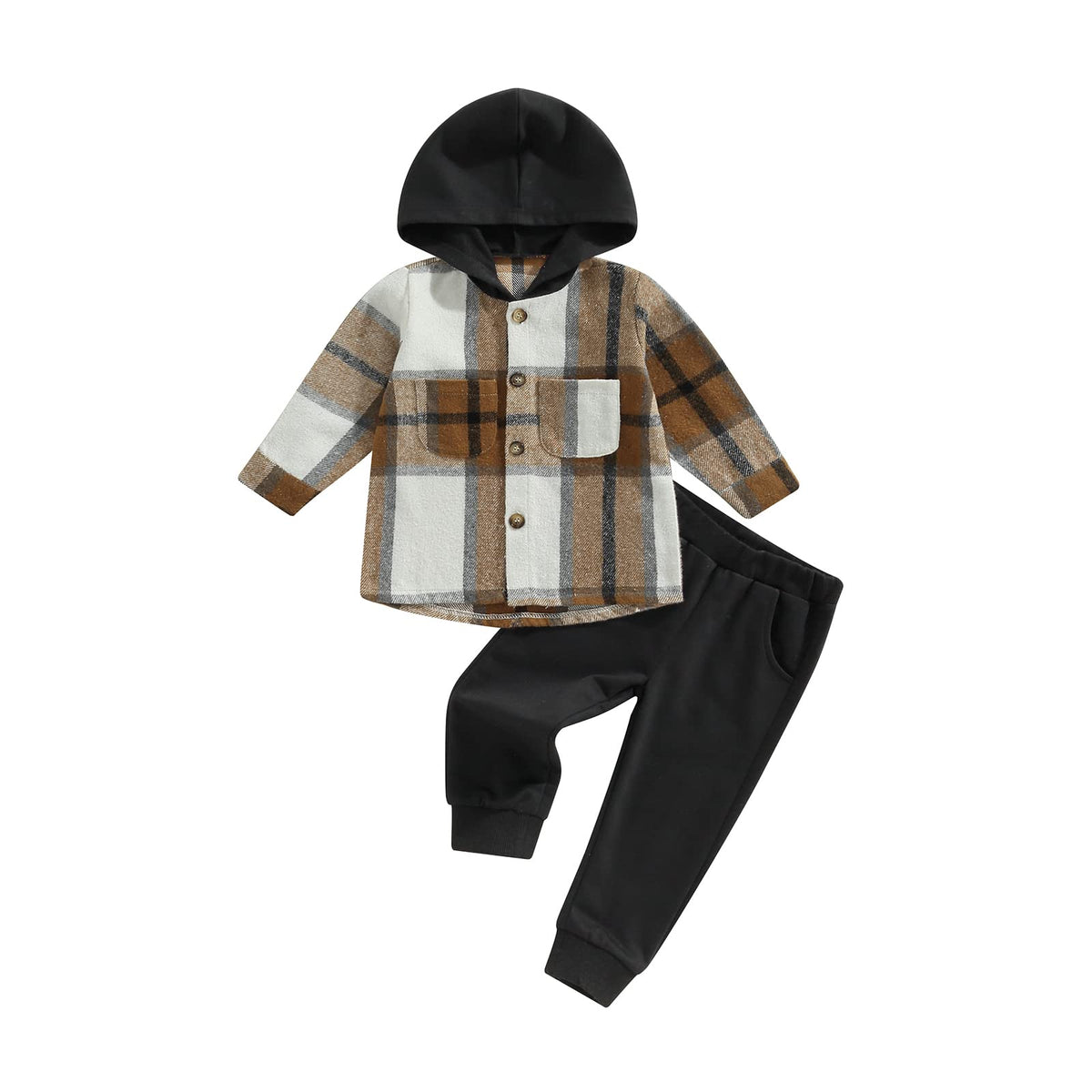 2Pcs Baby Boys Hoodie Tops Pants Set Dinosaur Deer Print Sweatsuit Fall Winter Outfits