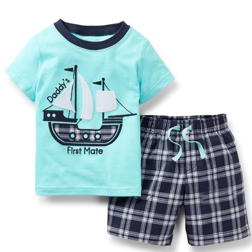 Bumeex Toddler Boys Cotton Clothing Sets Short Sleeve Tee and Shorts