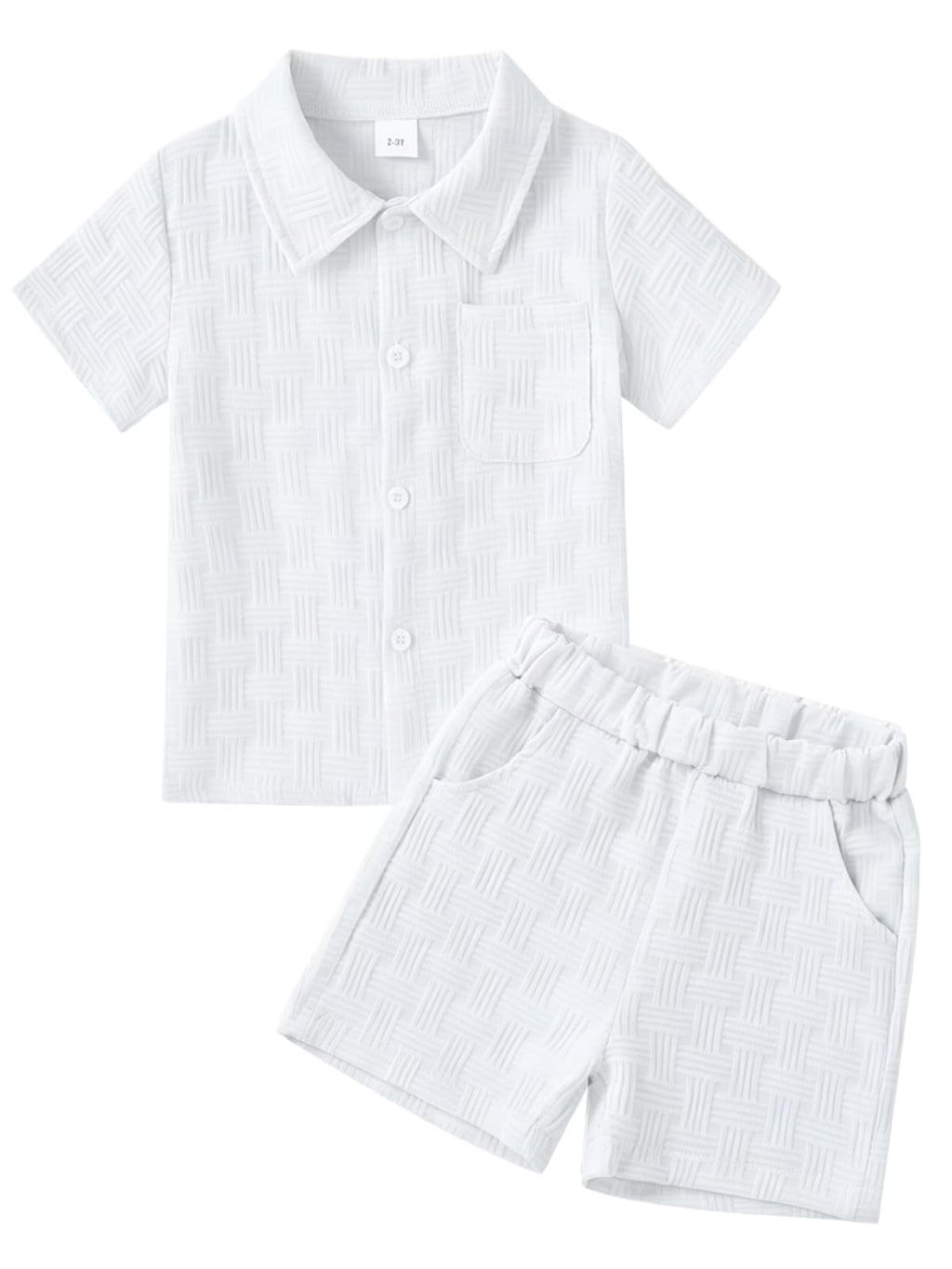 Size 2-6 Years Toddler Boys Clothes 2 Piece Summer Outfit Short Sleeve Button Down Shirt Top and Shorts Set