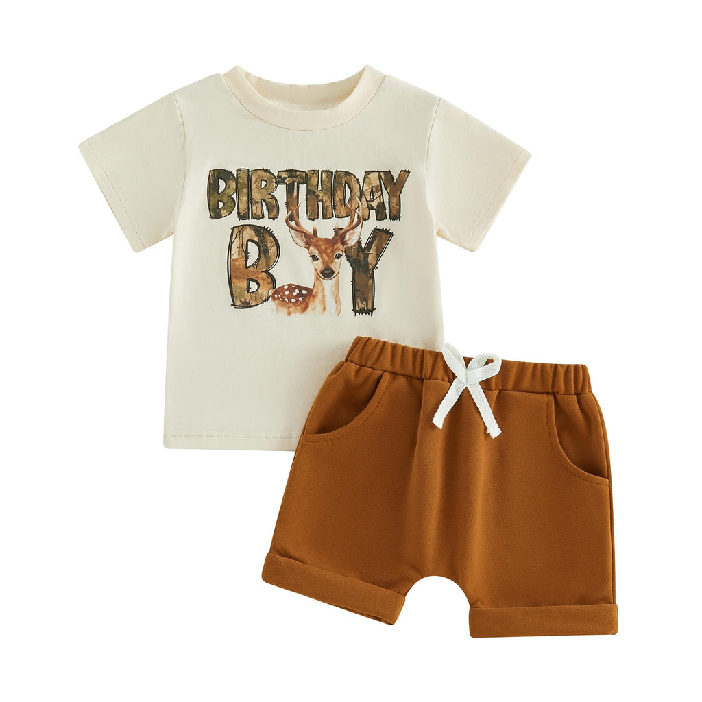 Kupretty Toddler Baby Boy Clothes Summer Outfit Animals Shirt Shorts Set