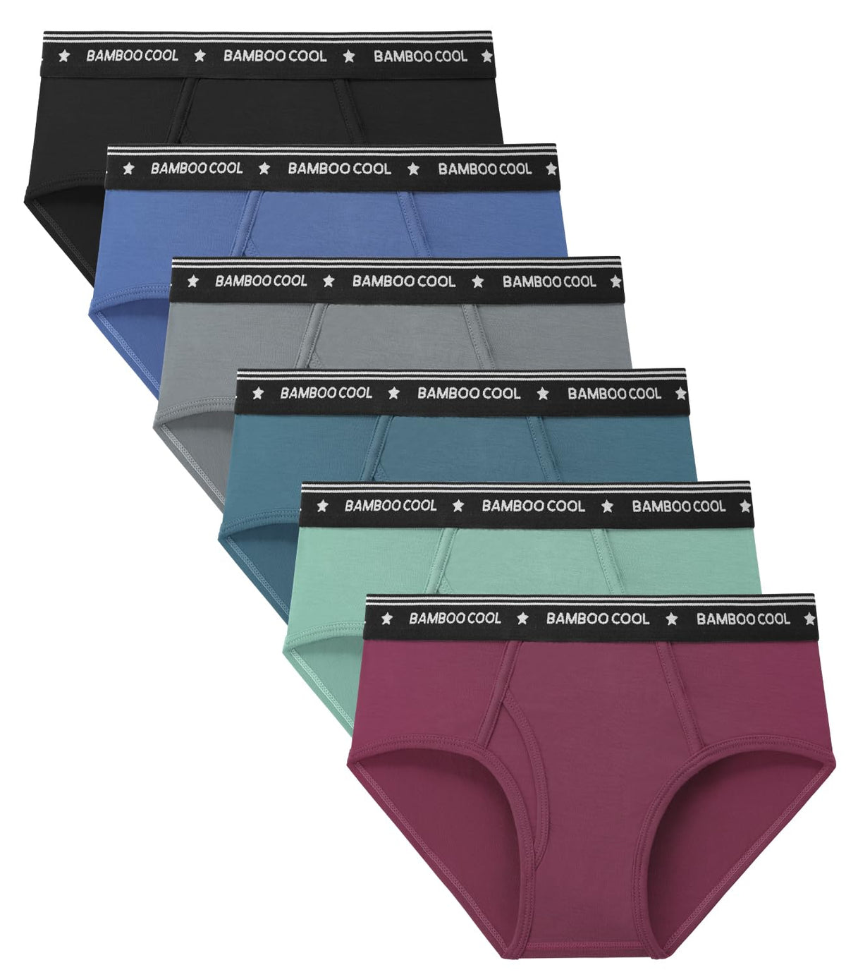 BAMBOO COOL Boys Briefs Underwear 2-18 Years Tag-Free Breathable Moisture-Wicking Bamboo Underwear 6 Pack