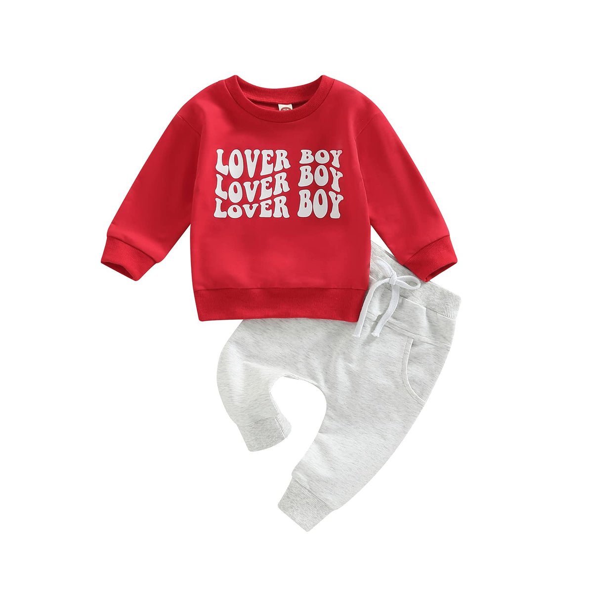 allshope Toddler Baby Boy Fall Outfit Crewneck Long Sleeve Sweatshirt Tops Elastic Pants Jogger Cute Newborn Clolthes Set