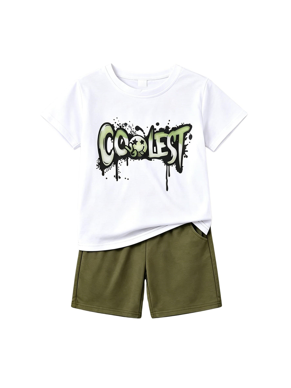 Yoxindax Boys Clothes 2-Piece Casual Street Style Turn-Down Collar Half Zip Kids 4-12 Years Teen Boys Summer Outfits