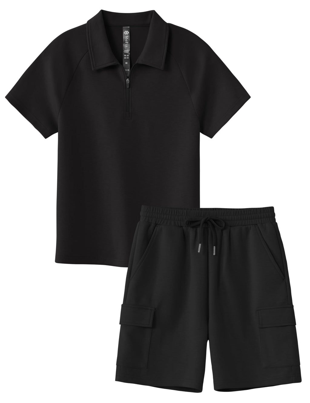 MoFiz Boys Short Set Quarter-Zip T-Shirt and Shorts Lounge Sets Summer Casual Athletic Vacation Beach Outfits
