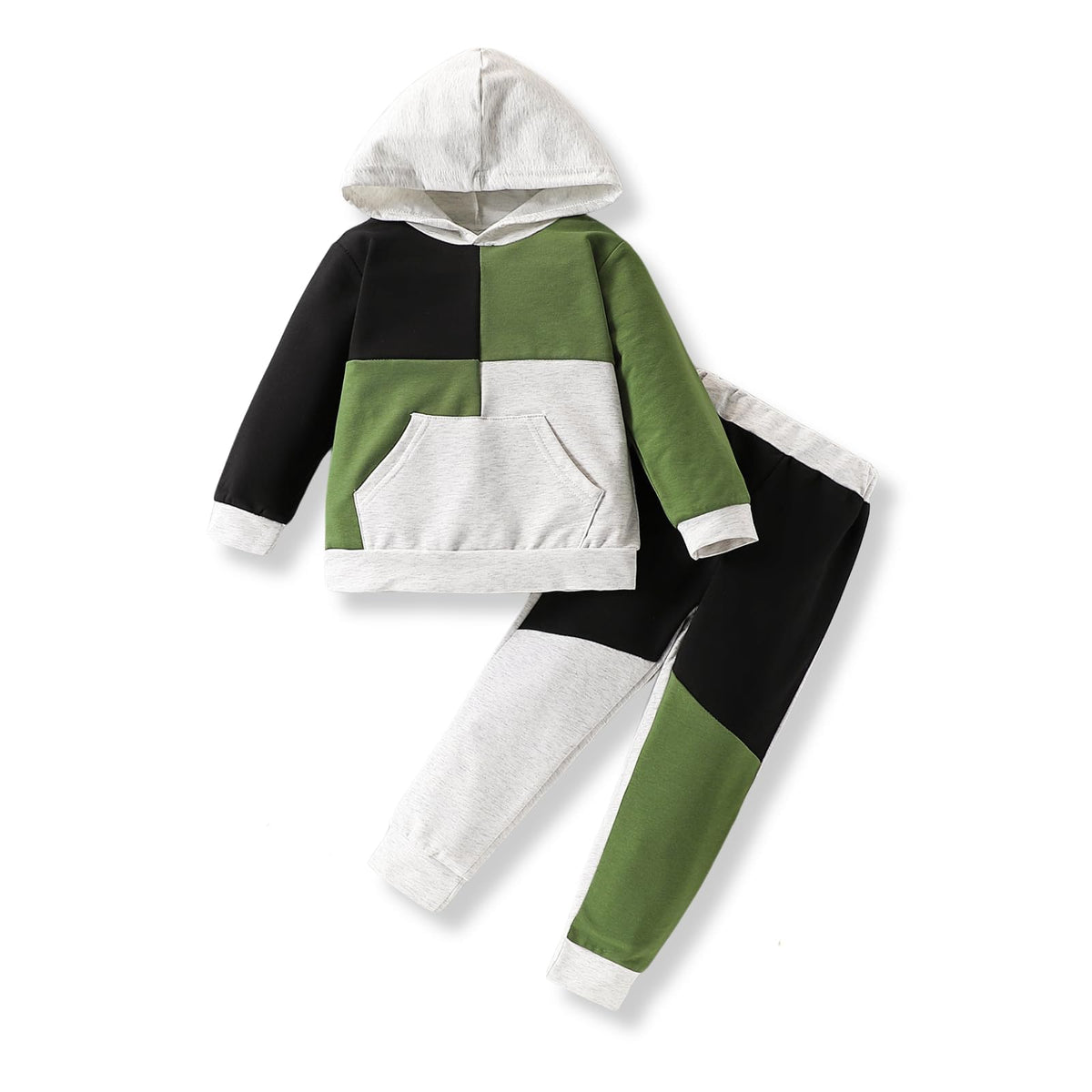 2-6T Toddler Baby Boy Clothes Color Blocking Hoodies + Pants Fall Winter Outfits