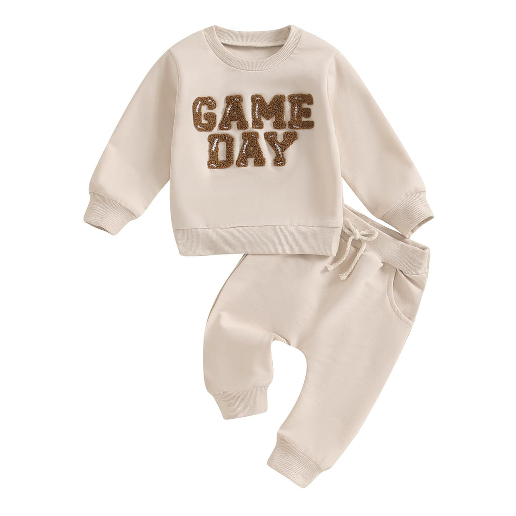 Kupretty Toddler Baby Boy Clothes Color Block Sweatshirt Pants Set