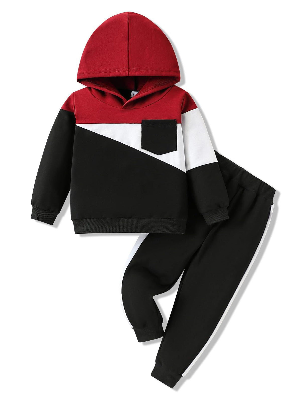 2-6T Toddler Baby Boy Clothes Color Blocking Hoodies + Pants Fall Winter Outfits