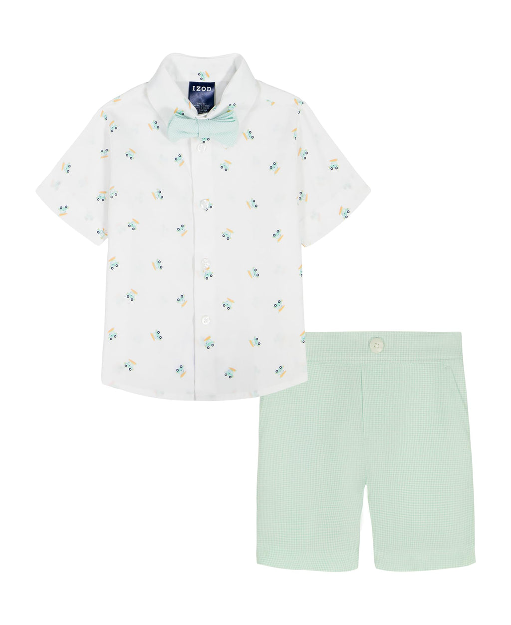 IZOD Boys' 2-piece Short Set, Collared Button-down Shirt, and Performance Shorts