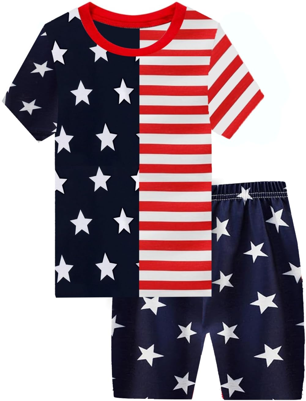 CM-Kid Toddler Boys Pajamas 100% Cotton Summer Pjs for Boy Jammies Dinosaur Dog Little Kids Clothes Sleepwear Short Sets