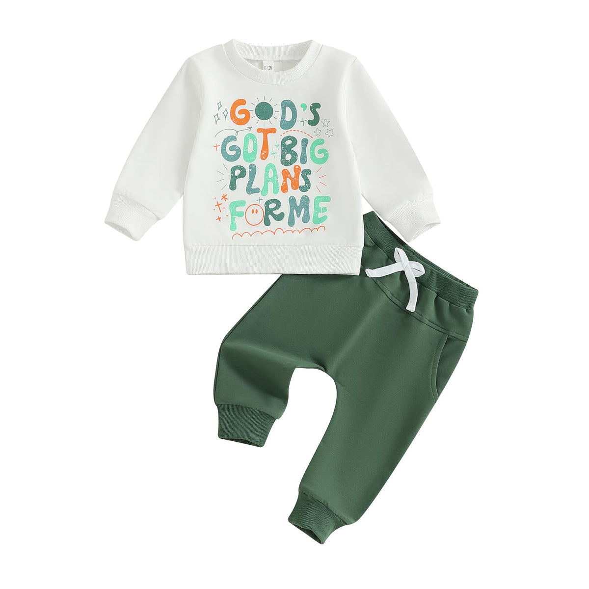 Fernvia Toddler Boy Fall Winter Clothes God Says I Am Long Sleeve Pullover Sweatshirts + Solid Joggers Pants Outfits Set