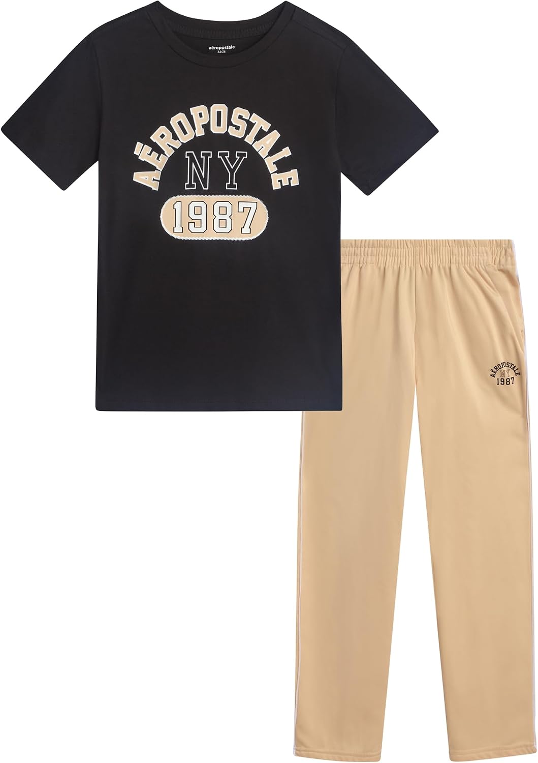 AEROPOSTALE Boys Pants Set 2 Piece Athletic Shirt and Tricot Jogger Pants