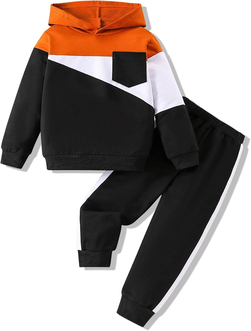 2-6T Toddler Baby Boy Clothes Color Blocking Hoodies + Pants Fall Winter Outfits