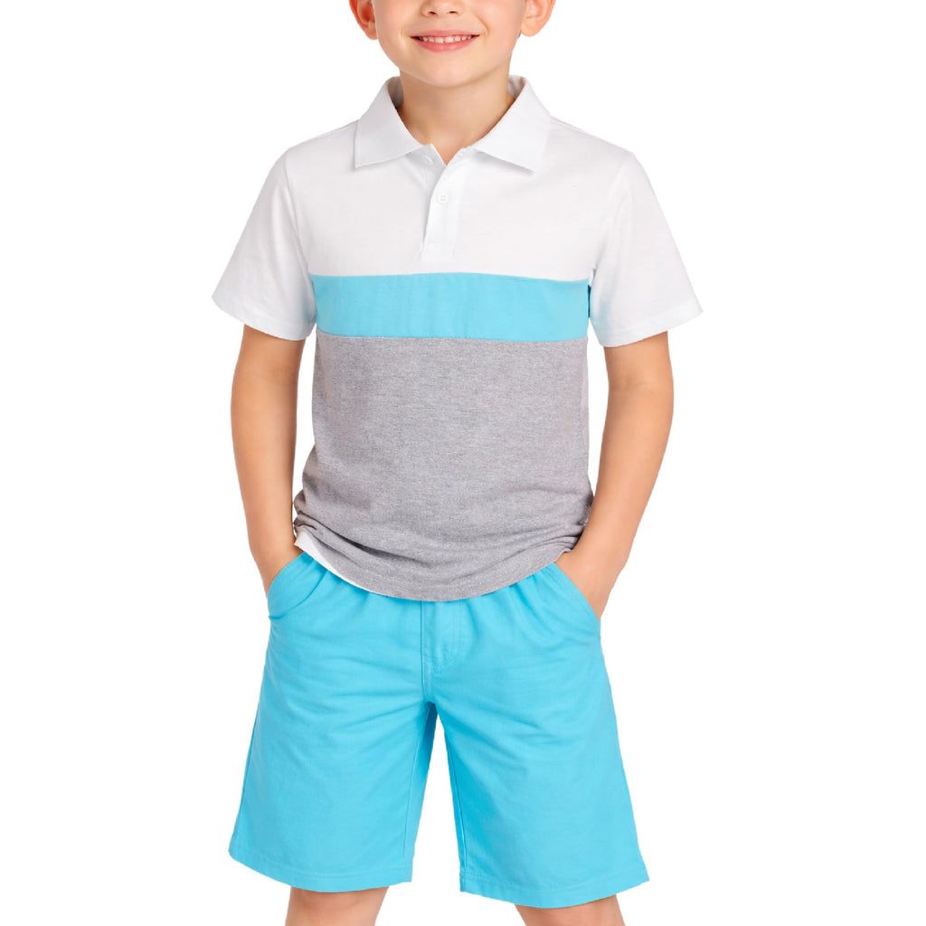 Boys 2-Piece Polo Shirt & Twill Shorts Toddler to Big Kids