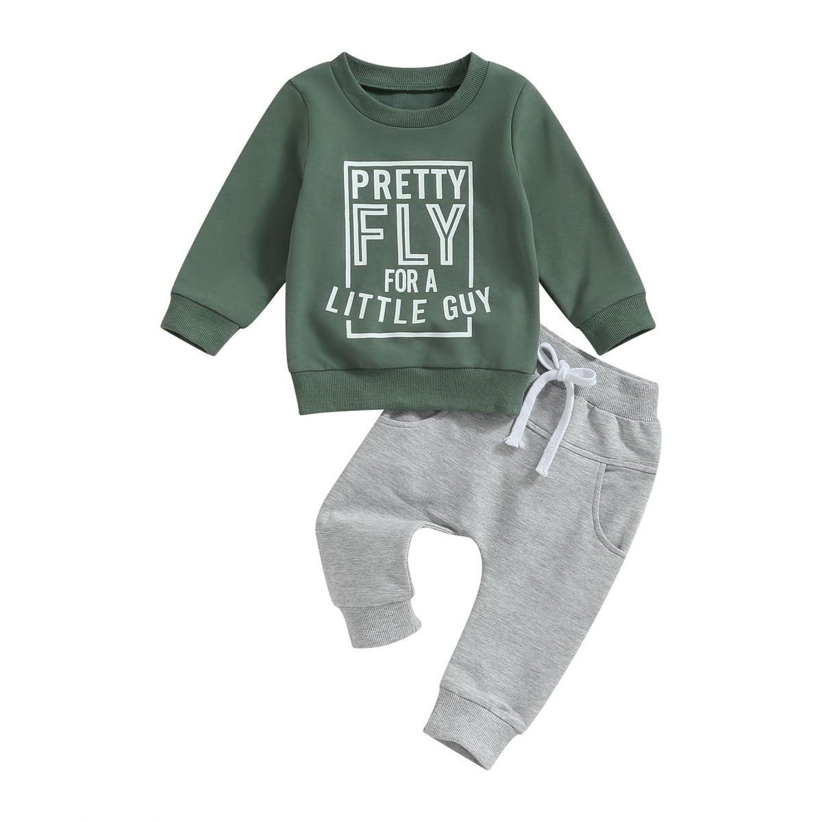 allshope Toddler Baby Boy Fall Outfit Crewneck Long Sleeve Sweatshirt Tops Elastic Pants Jogger Cute Newborn Clolthes Set