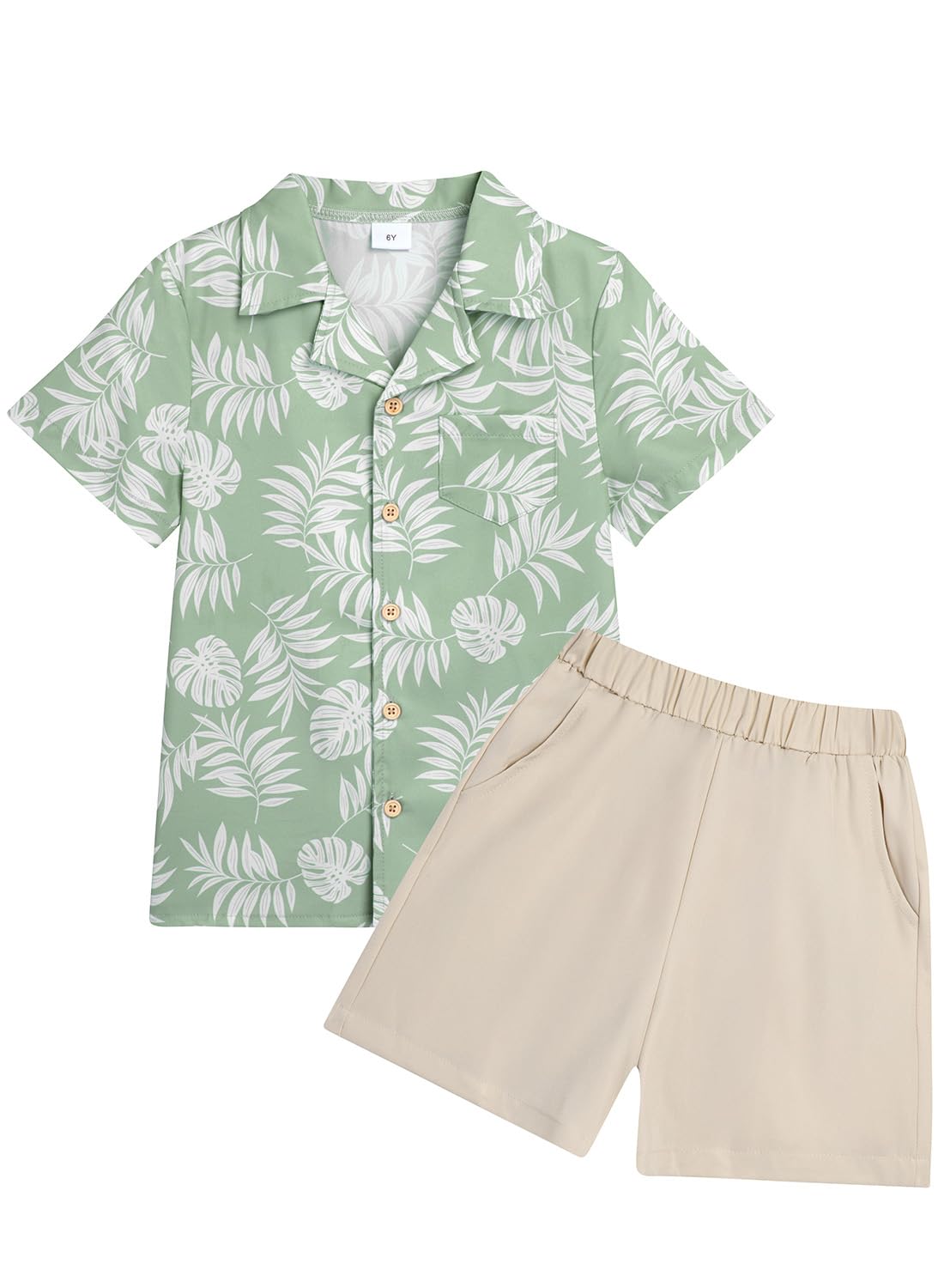 Toddler Baby Boy Clothes Summer Outfits Kids Print Short Sleeve Button Down Shirt & Casual Beach Shorts Set 1-6 Years