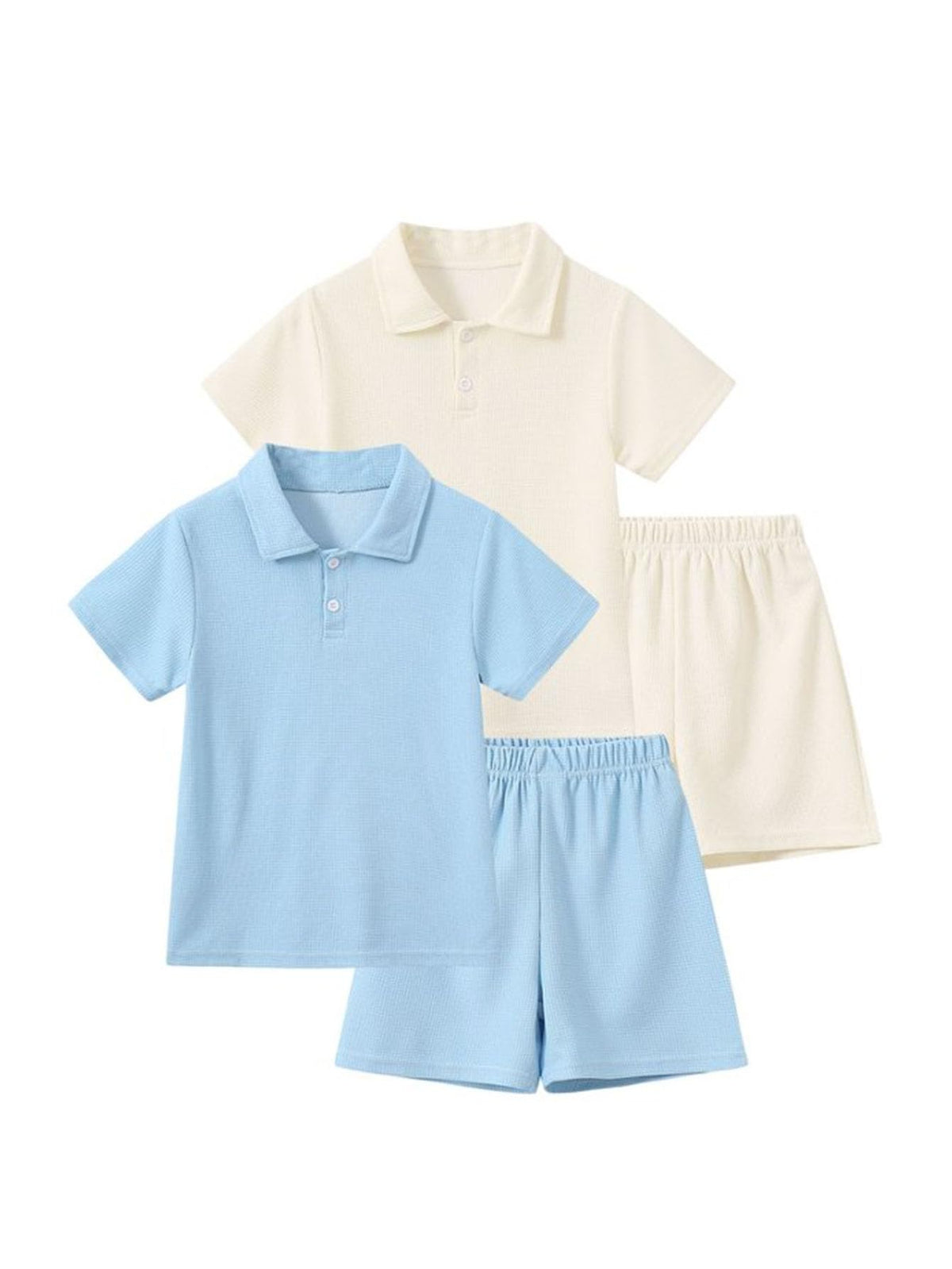 Boys Summer Outfits Casual Polo Shirts and Shorts Sets
