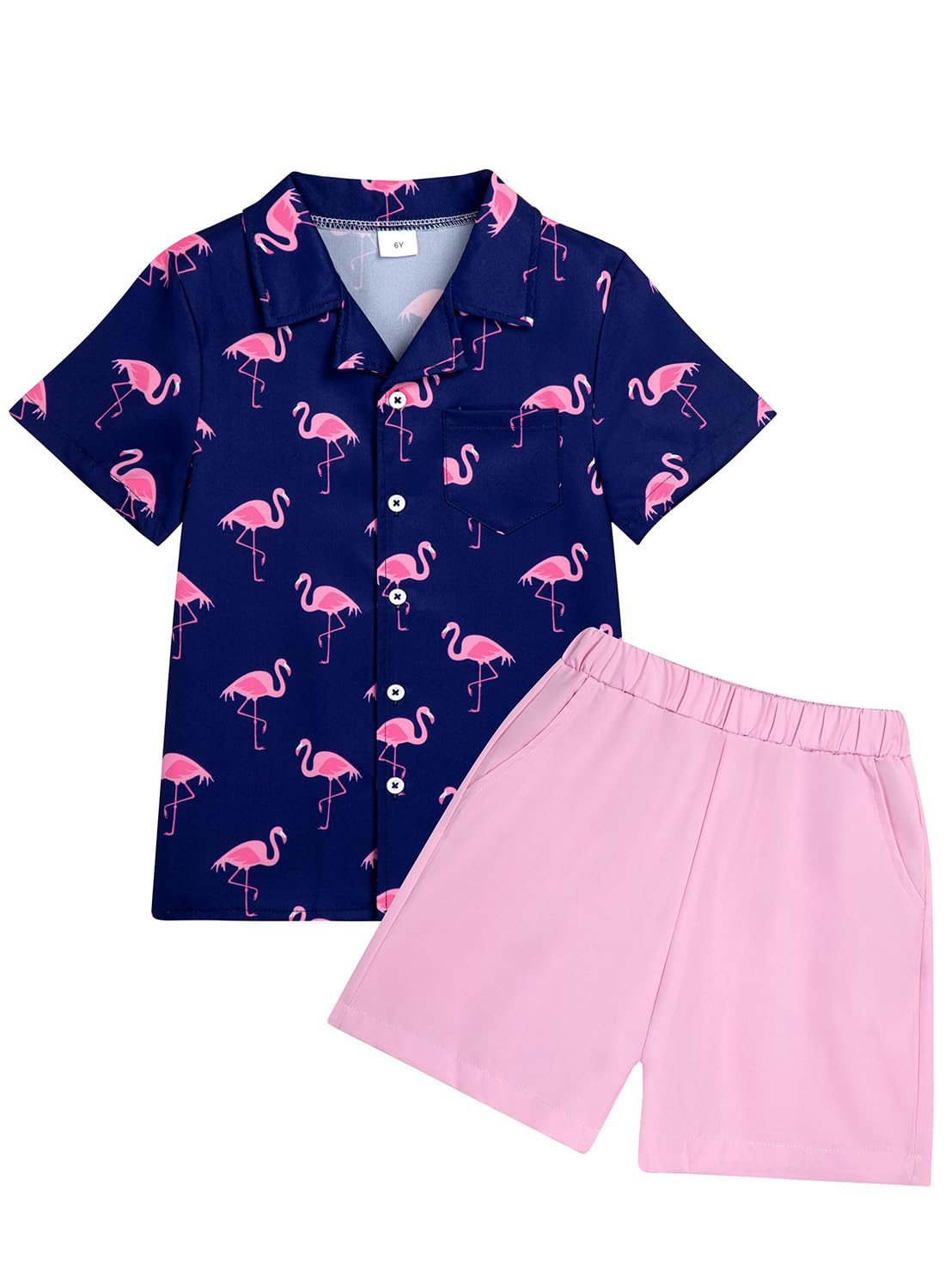 Toddler Baby Boy Clothes Summer Outfits Kids Print Short Sleeve Button Down Shirt & Casual Beach Shorts Set 1-6 Years