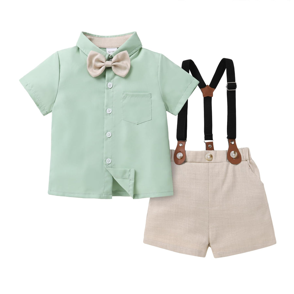 Toddler Formal Outfit Boy Baby Suit for Summer Shirts Shorts Clothes Set