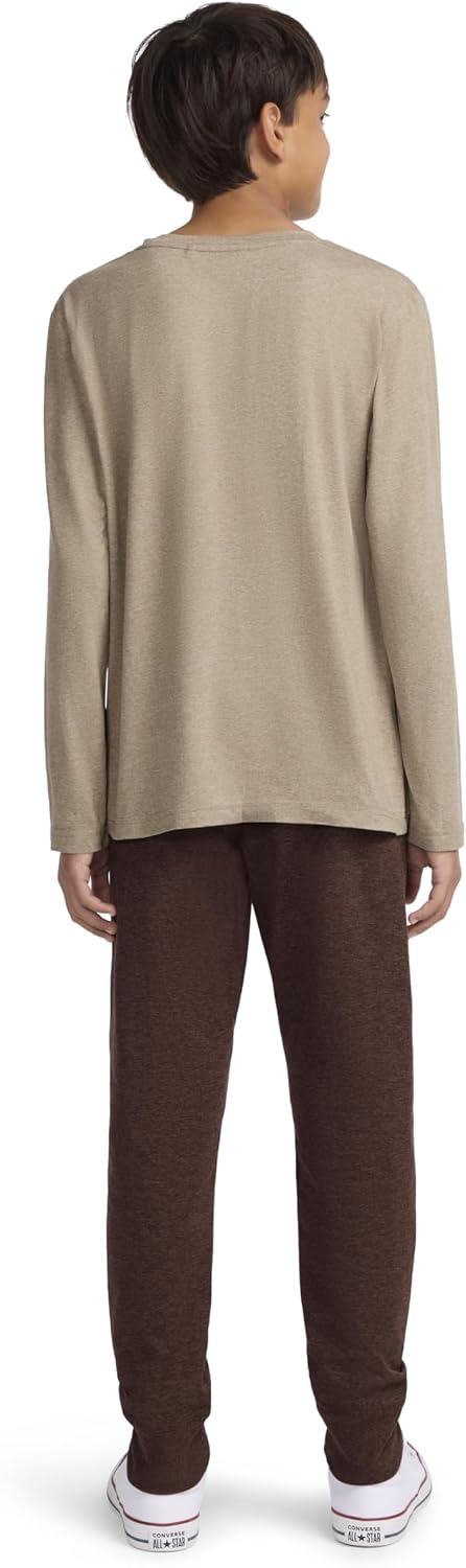 Hurley Boys' Long Sleeve Soft Basic T-shirt and Joggers 2-piece Outfit Set