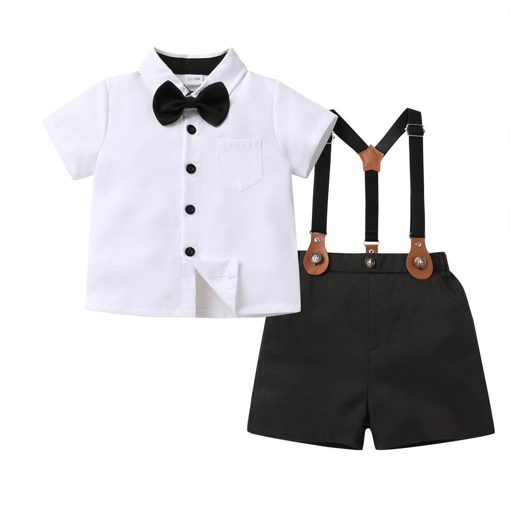 Toddler Formal Outfit Boy Baby Suit for Summer Shirts Shorts Clothes Set