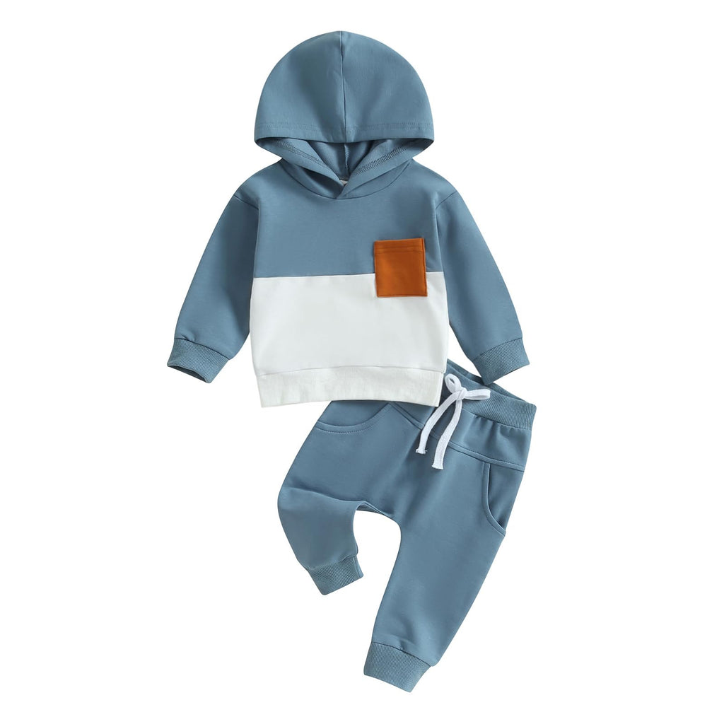 2Pcs Baby Boys Hoodie Tops Pants Set Dinosaur Deer Print Sweatsuit Fall Winter Outfits