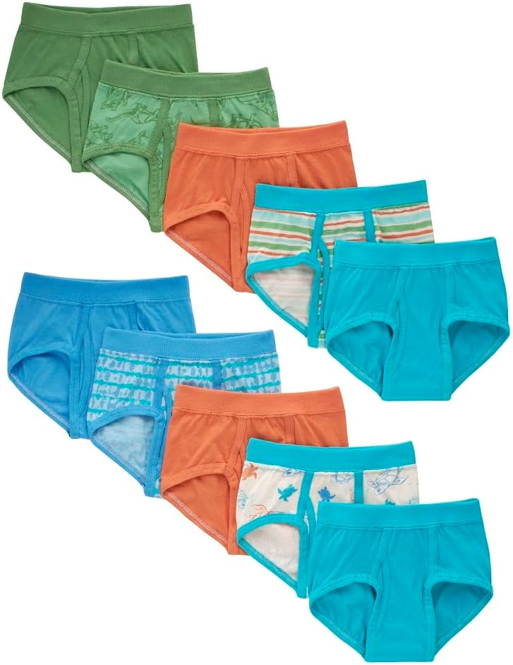 Hanes Toddler Boys' Organic Cotton Underwear, Pure Comfort 100% Cotton Boxer Briefs Available, 10 & 7 Pack
