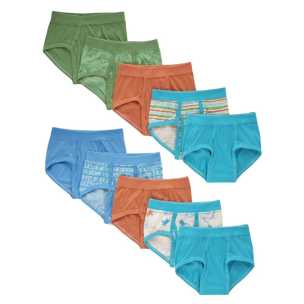 Hanes Toddler Boys' Organic Cotton Underwear, Pure Comfort 100% Cotton Boxer Briefs Available, 10 & 7 Pack