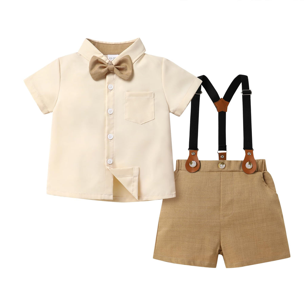 Toddler Formal Outfit Boy Baby Suit for Summer Shirts Shorts Clothes Set