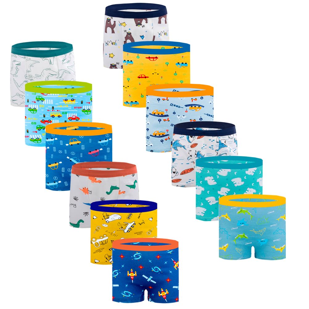 JackLoveBriefs Boys Boxer Briefs, 12 Pack Toddler Kids Underwear