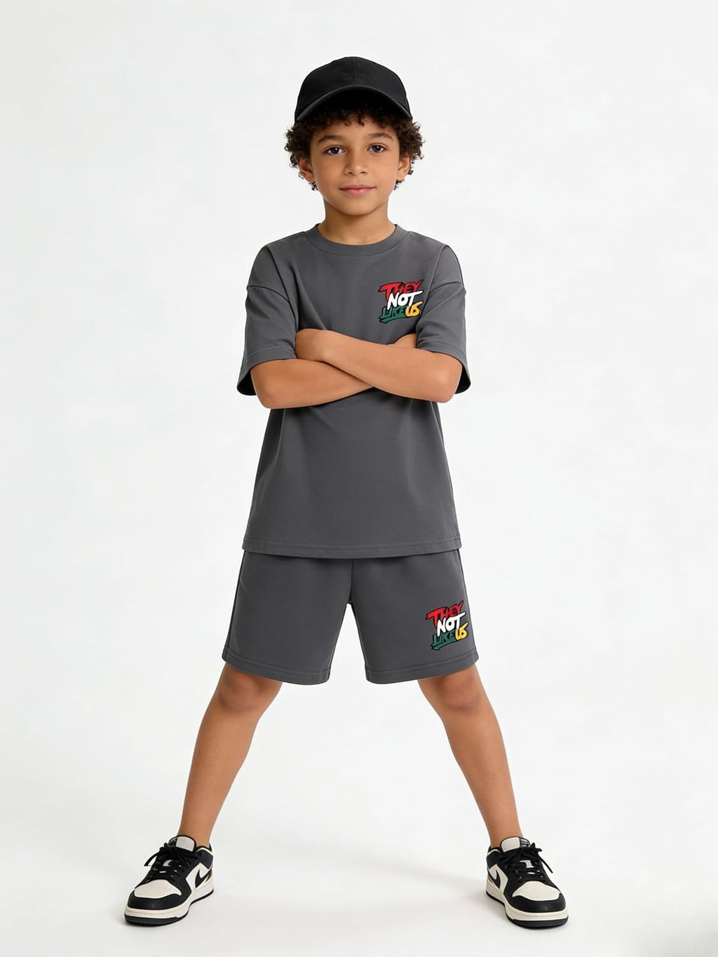 Boys Clothes Tie-Dye Letter Print Top + Casual Shorts 2PC Set Boys Summer Outfit Set for Aged 7-14